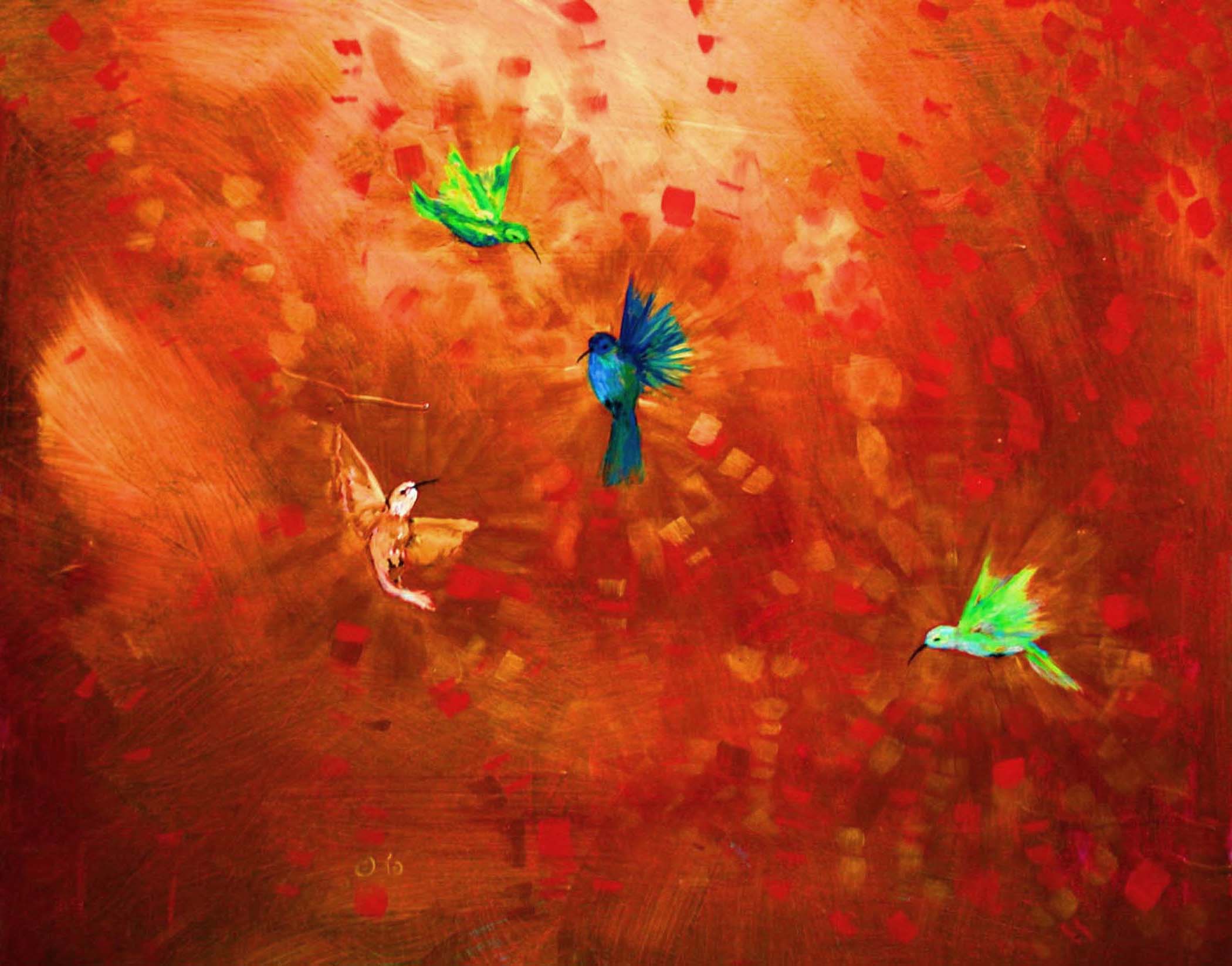 Graceful Hummingbird Paintings Divine Animal Art 