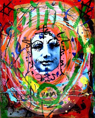 street-urban-art-original-paintings-for-sale-graffiti-tattoo-day-of-the-dead-makeup-grace-divine-skull-religious-parody-