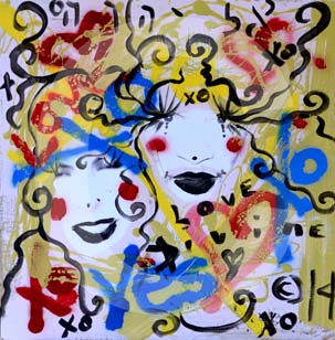street-urban-art-original-paintings-for-sale-graffiti-tattoo-day-of-the-dead-makeup-grace-divine-skull-religious-parody-