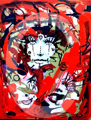street-urban-art-original-paintings-for-sale-graffiti-tattoo-day-of-the-dead-makeup-grace-divine-skull-religious-parody-