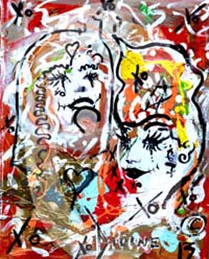 street-urban-art-original-paintings-for-sale-graffiti-tattoo-day-of-the-dead-makeup-grace-divine-skull-religious-parody-