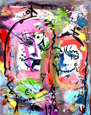 street-urban-art-original-paintings-for-sale-graffiti-tattoo-day-of-the-dead-makeup-grace-divine-skull-religious-parody-
