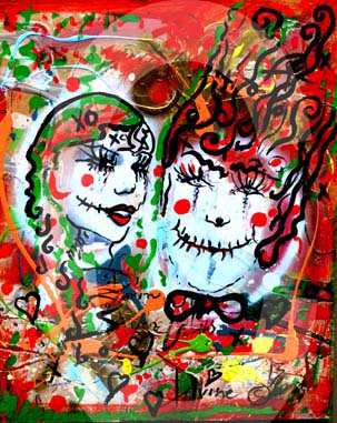 street-urban-art-original-paintings-for-sale-graffiti-tattoo-day-of-the-dead-makeup-grace-divine-skull-religious-parody-