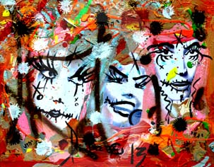 street-urban-art-original-paintings-for-sale-graffiti-tattoo-day-of-the-dead-makeup-grace-divine-skull-religious-parody-