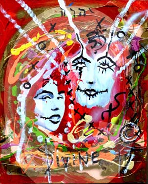 street-urban-art-original-paintings-for-sale-graffiti-tattoo-day-of-the-dead-makeup-grace-divine-skull-religious-parody-