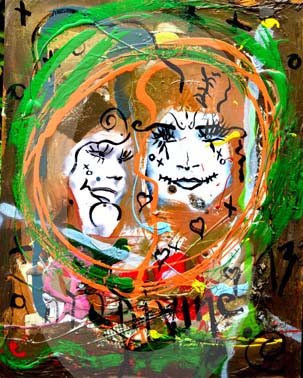 street-urban-art-original-paintings-for-sale-graffiti-tattoo-day-of-the-dead-makeup-grace-divine-skull-religious-parody-