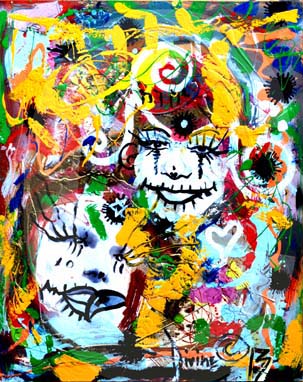 street-urban-art-original-paintings-for-sale-graffiti-tattoo-day-of-the-dead-makeup-grace-divine-skull-religious-parody-