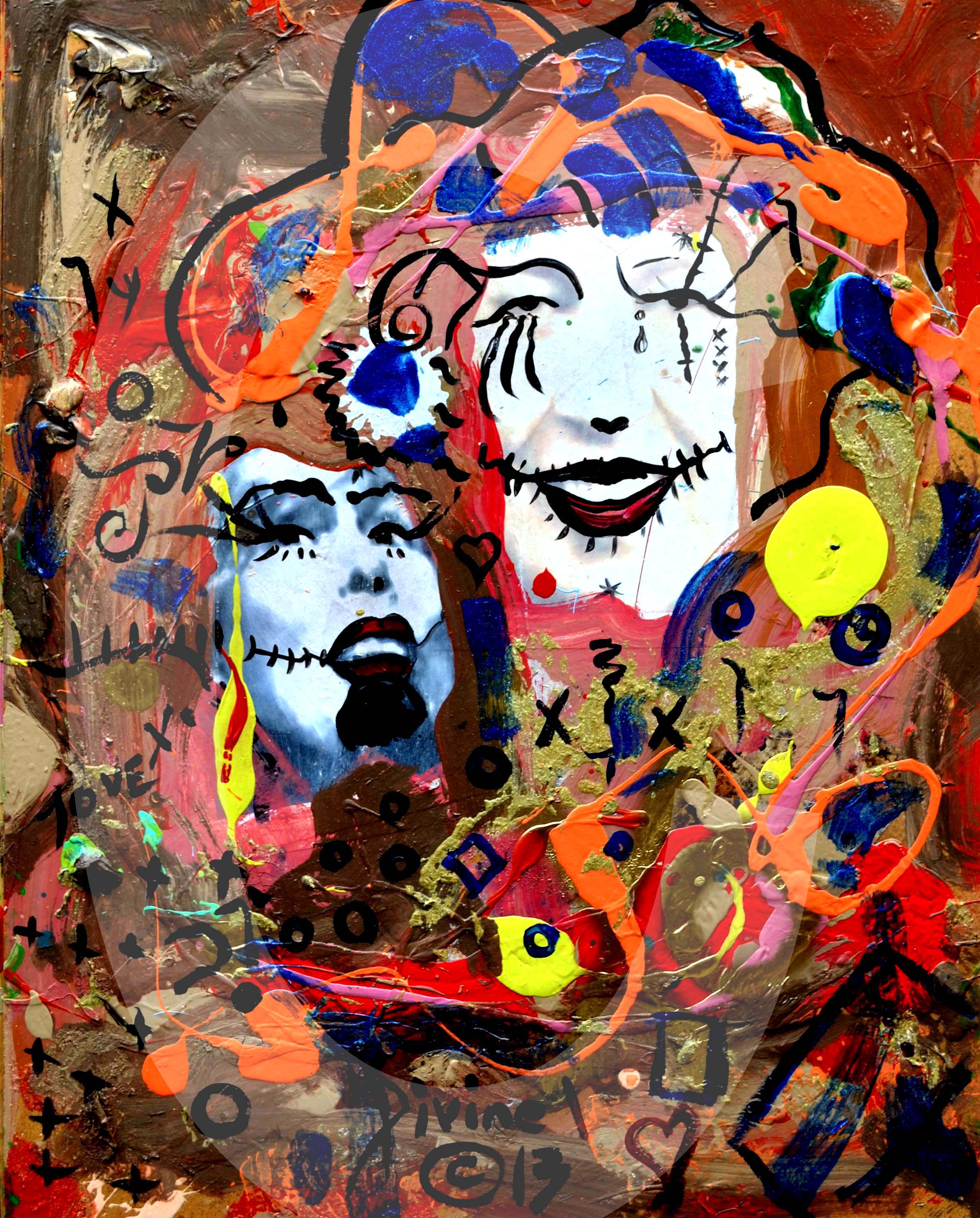 street-urban-art-original-paintings-for-sale-graffiti-tattoo-day-of-the-dead-makeup-grace-divine-skull-religious-parody-