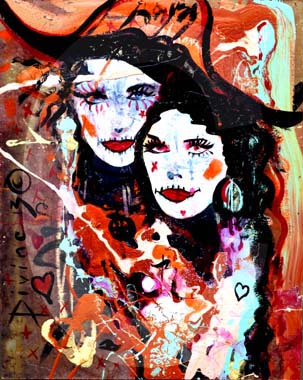 street-urban-art-original-paintings-for-sale-graffiti-tattoo-day-of-the-dead-makeup-grace-divine-skull-religious-parody-