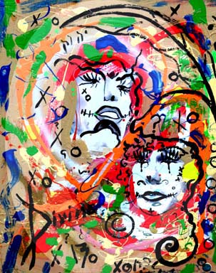 street-urban-art-original-paintings-for-sale-graffiti-tattoo-day-of-the-dead-makeup-grace-divine-skull-religious-parody-