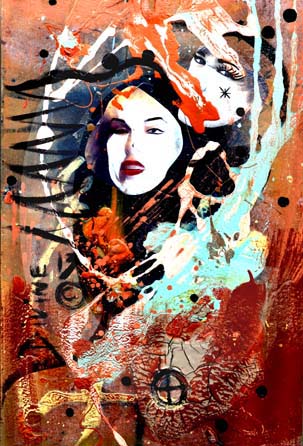 street-urban-art-original-paintings-for-sale-graffiti-tattoo-day-of-the-dead-makeup-grace-divine-skull-religious-parody-