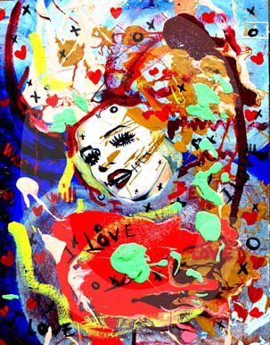street-urban-art-original-paintings-for-sale-graffiti-tattoo-day-of-the-dead-makeup-grace-divine-skull-religious-parody-