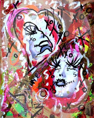 street-urban-art-original-paintings-for-sale-graffiti-tattoo-day-of-the-dead-makeup-grace-divine-skull-religious-parody-