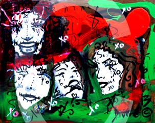 street-urban-art-original-paintings-for-sale-graffiti-tattoo-day-of-the-dead-makeup-grace-divine-skull-religious-parody-