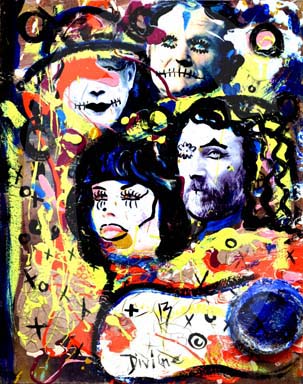 street-urban-art-original-paintings-for-sale-graffiti-tattoo-day-of-the-dead-makeup-grace-divine-skull-religious-parody-