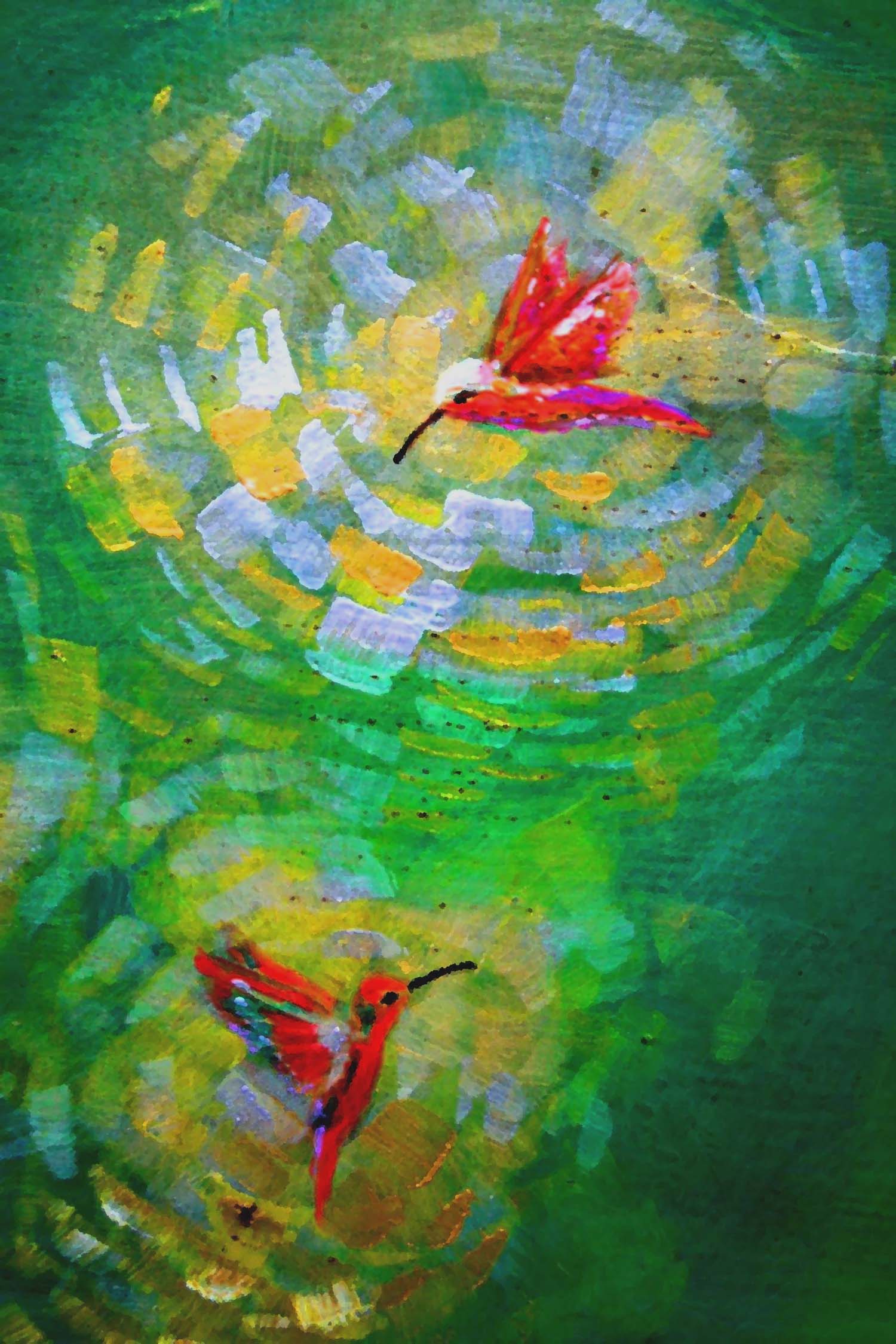 Graceful Hummingbird Paintings Divine Animal Art 