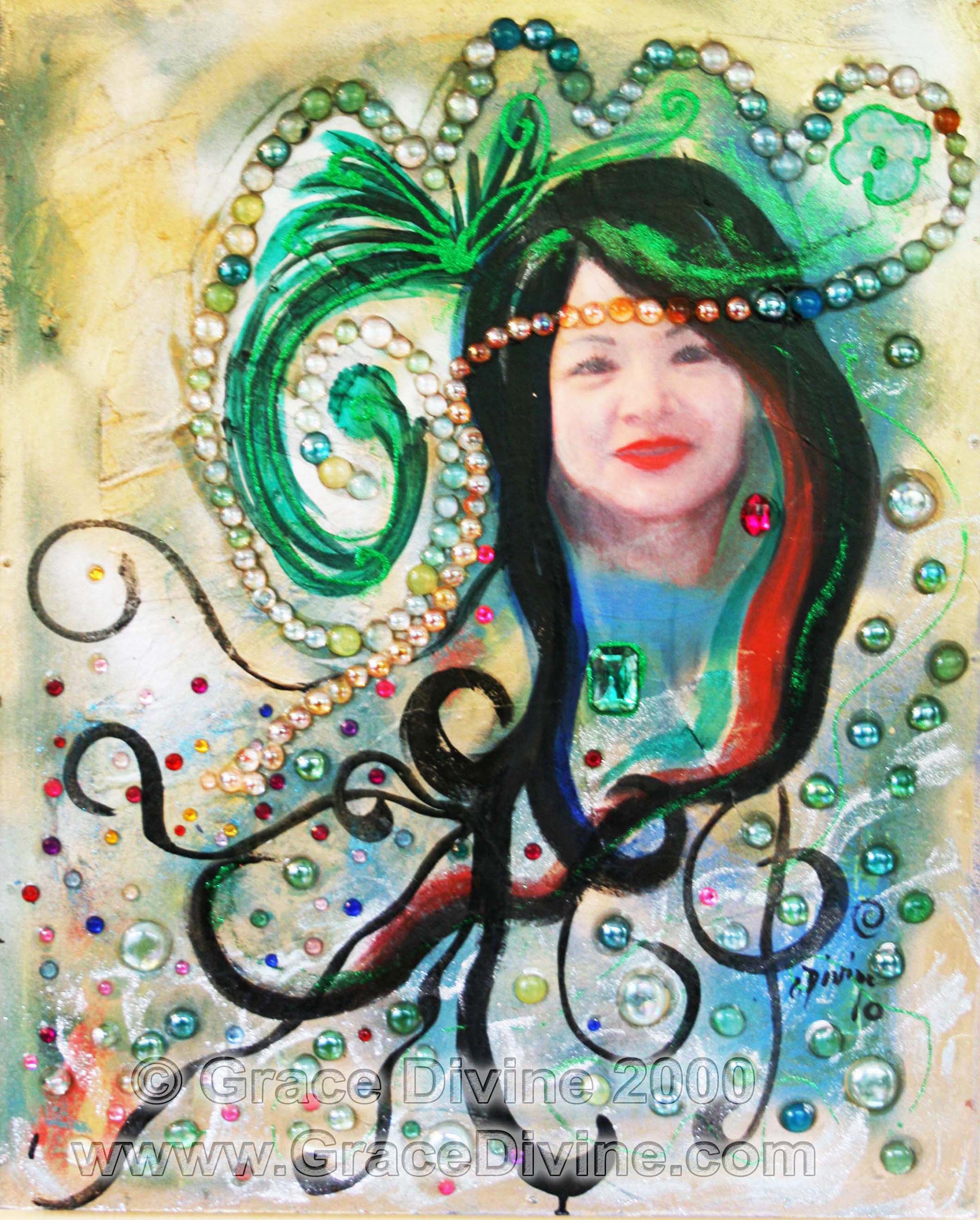 grace divine,portrait,surrealism,surrealistic artist,portraiture,commission work,collage portrait,fine art paintings,california